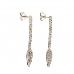 Orecchini Pendenti in Oro Bianco 18 Kt con zirconi