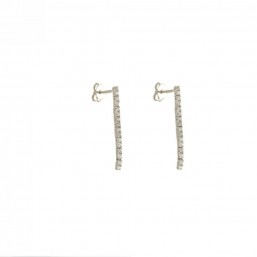 Orecchini Tennis in Oro Bianco 18 Kt 1 Filo