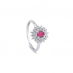 ANELLO CON BRILLANTI E RUBINO BLISS INCANTO