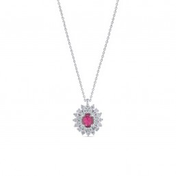 COLLANA CON BRILLANTI E RUBINO BLISS INCANTO