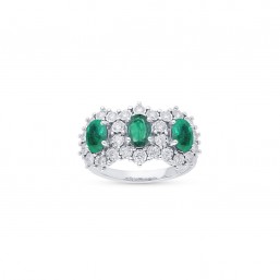 ANELLO TRILOGY CON BRILLANTI E SMERALDO MASTERBLISS CHARLESTON