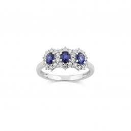ANELLO TRILOGY CON BRILLANTI E ZAFFIRI MASTERBLISS CHARLESTON