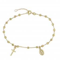 Bracciale Rosario Sfaccettato Oro 18 Kt