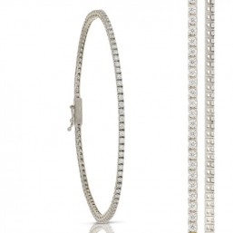 Bracciale Tennis con Pietre Bianche