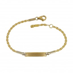 Bracciale Bimbo/a Oro Giallo e Bianco con targa