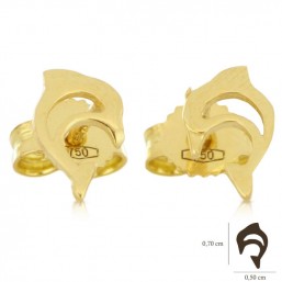 Orecchini delfino oro giallo 18 Kt