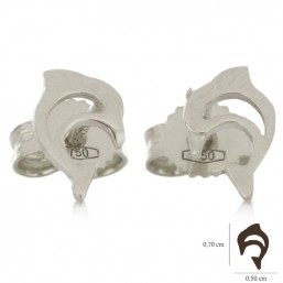 Orecchini delfino oro bianco 18 Kt