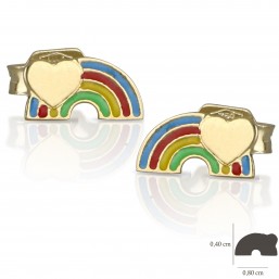 Orecchini arcobaleno in oro 18 Kt