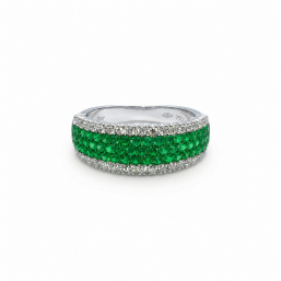 ANELLO VERETTA SMERALDO E BRILLANTI DAVITE & DELUCCHI AA 029855 SMS