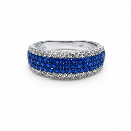 ANELLO VERETTA ZAFFIRI E BRILLANTI DAVITE & DELUCCHI AA 029855 ZFS