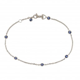 Bracciale con pietre blue oro bianco 18kt