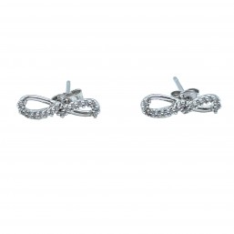 Orecchini in Oro Bianco 18 Kt con infinito