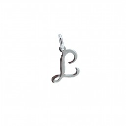Pendente Lettera L in Oro bianco 18 Kt 
