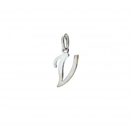 Pendente Lettera V in Oro bianco 18 Kt 