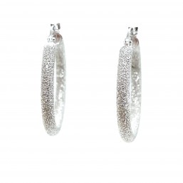 Orecchini Cerchio in Oro Bianco 18 Kt satinati