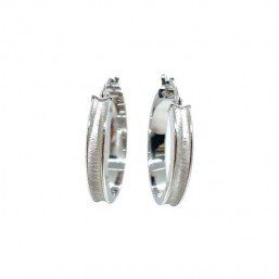 Orecchini Cerchio in Oro bianco 18 Kt satinati