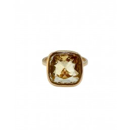 Anello in oro giallo 18Kt con citrino
