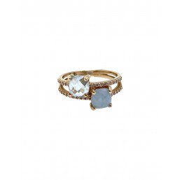 Anello in oro rosa 18Kt con citrino e agata muschiata