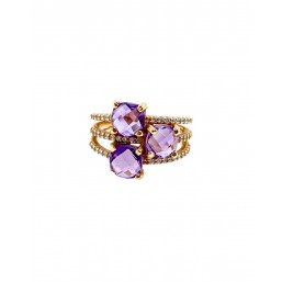 Anello in oro rosa 18Kt con ametista