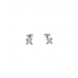 Orecchini in Oro Bianco 18 Kt con cristalli bianchi
