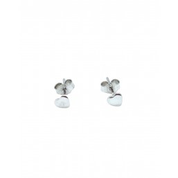 Orecchini in Oro Bianco 18 Kt con cuoricino