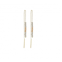 Orecchini pendenti oro giallo 18 Kt con tre ori