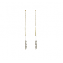 Orecchini pendenti oro giallo e bianco 18 Kt 